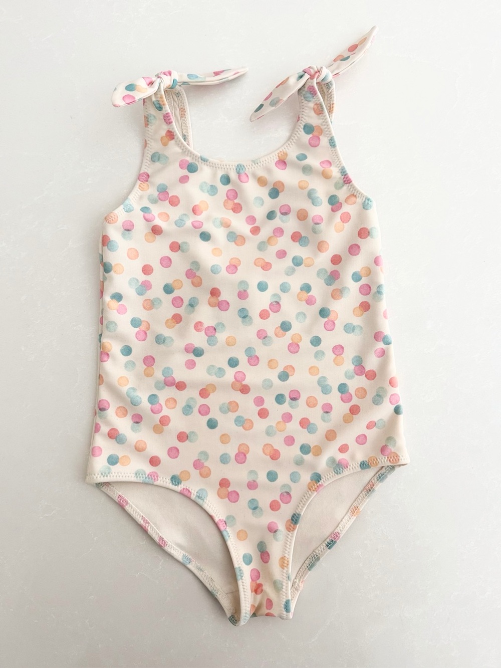 H&M Cream/Spotted Printed One-Piece Swimsuit | 2-4Y